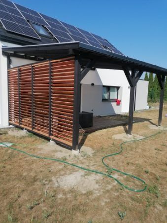 Wiata zadaszenie tarasu garaż taras daszek dach nad tarasem altana