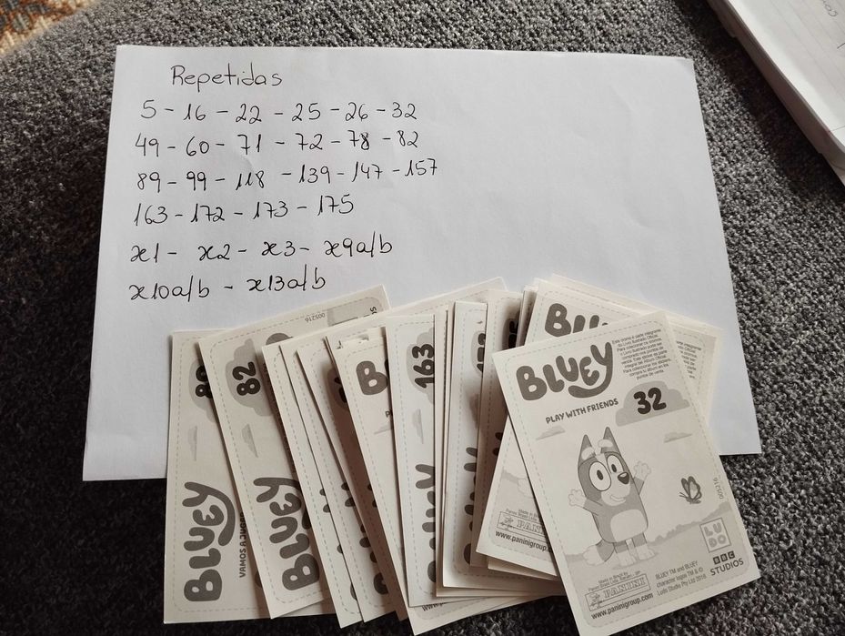 Coleção cromos Bluey "Vem brincar comigo '