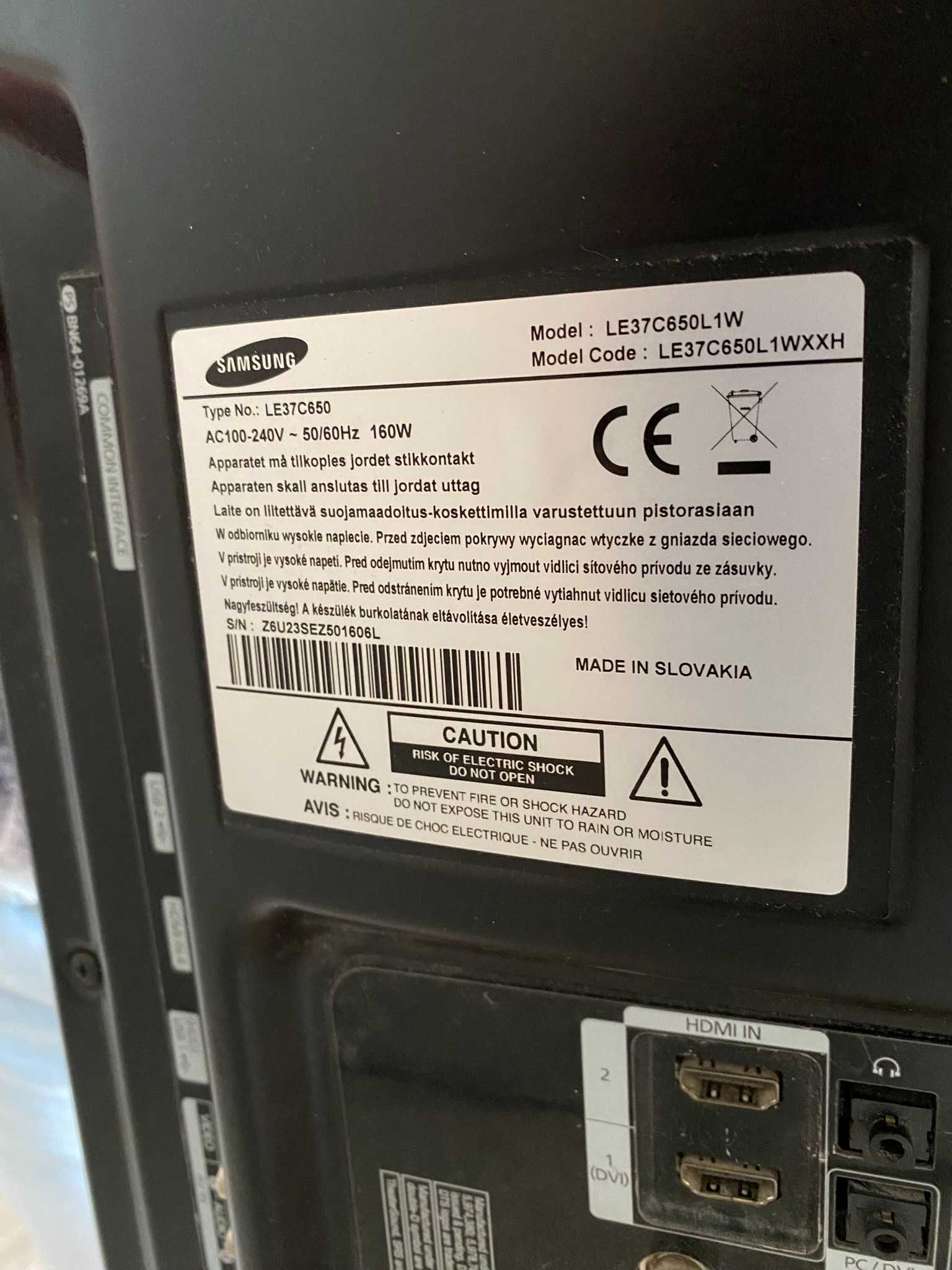 Telewizor SAMSUNG 37cali 100hz + pilot