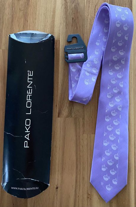 Pako Lorente krawat męski fioletowy super NOWY idelny na prezent