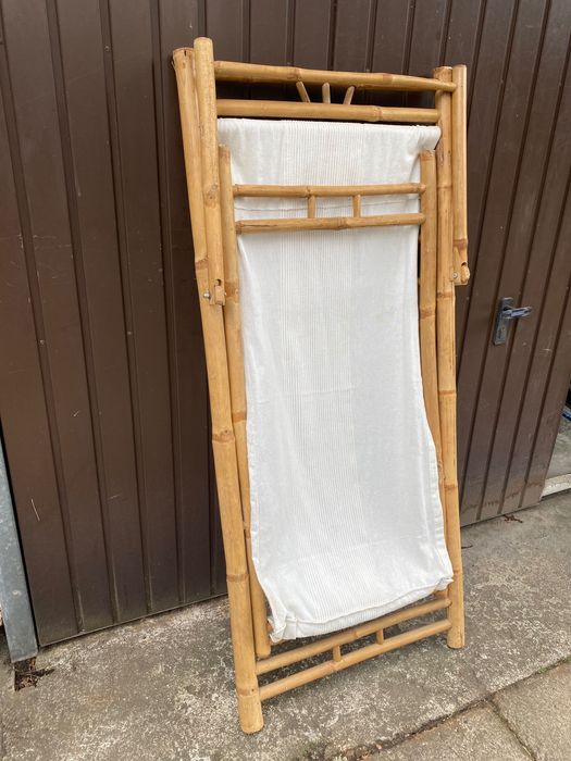 Leżak ratanowy  bambus składany duży