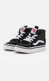 Високі шкіряні кеди VANS Sk8-Hi Zip розмір 21 13 см на шнурівці чорні