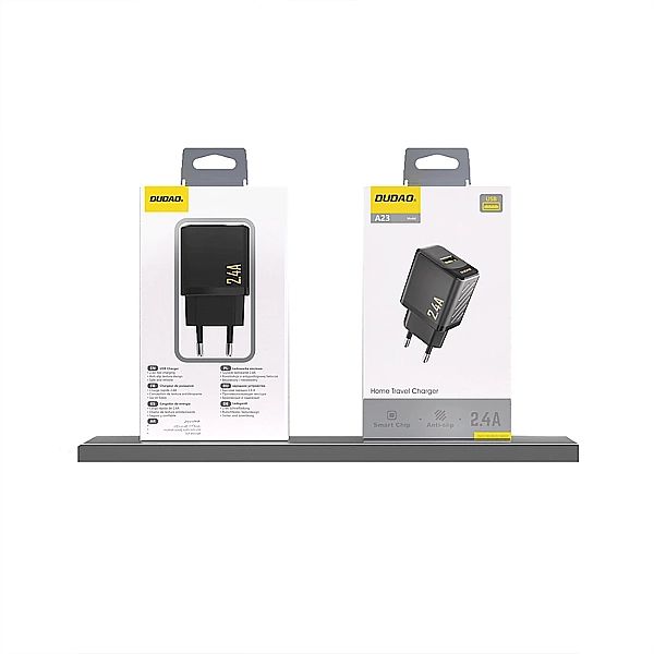 Ładowarka Dudao A23/2.4A USB-A - czarna