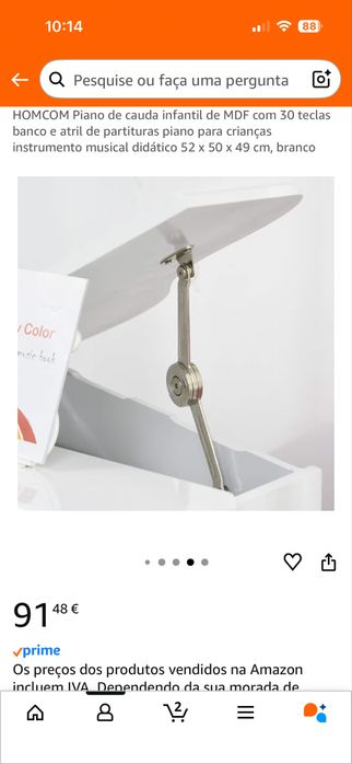 Piano de cauda para criança