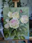 Картина 30×40 , олія на полотні, Троянди