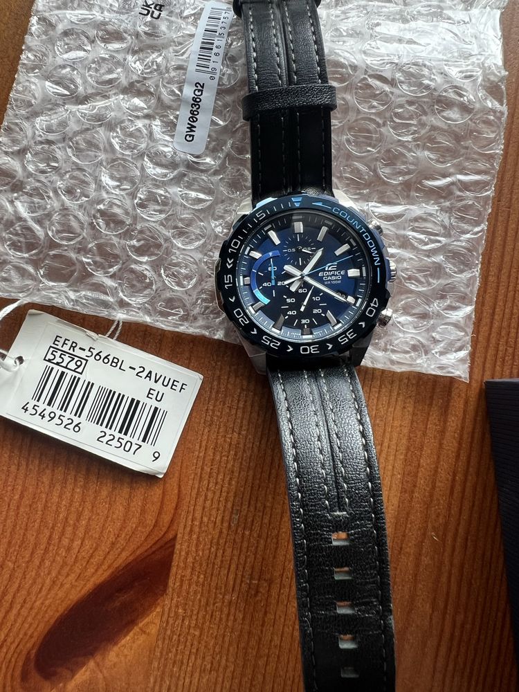 Zegarek CASIO Edifice EFR-566BL-2AVUEF Idealny, jak nowy. Gwarancja.