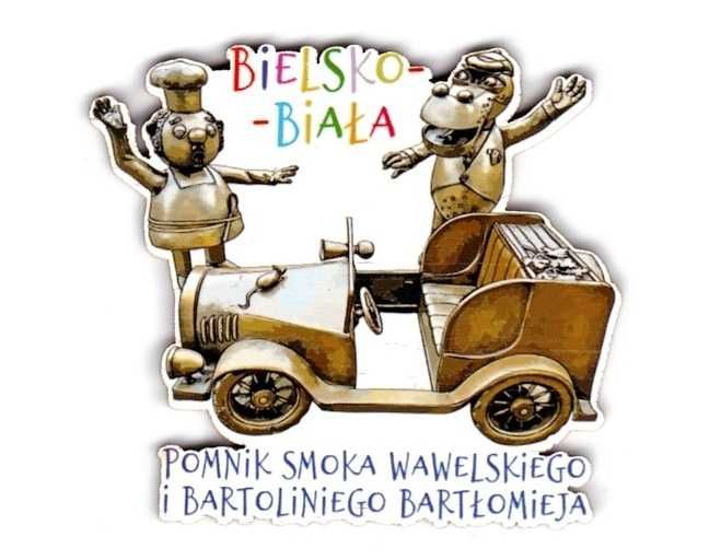 BIELSKO-BIAŁA BARTOLINI I SMOK Magnes na lodówkę wycinany D340