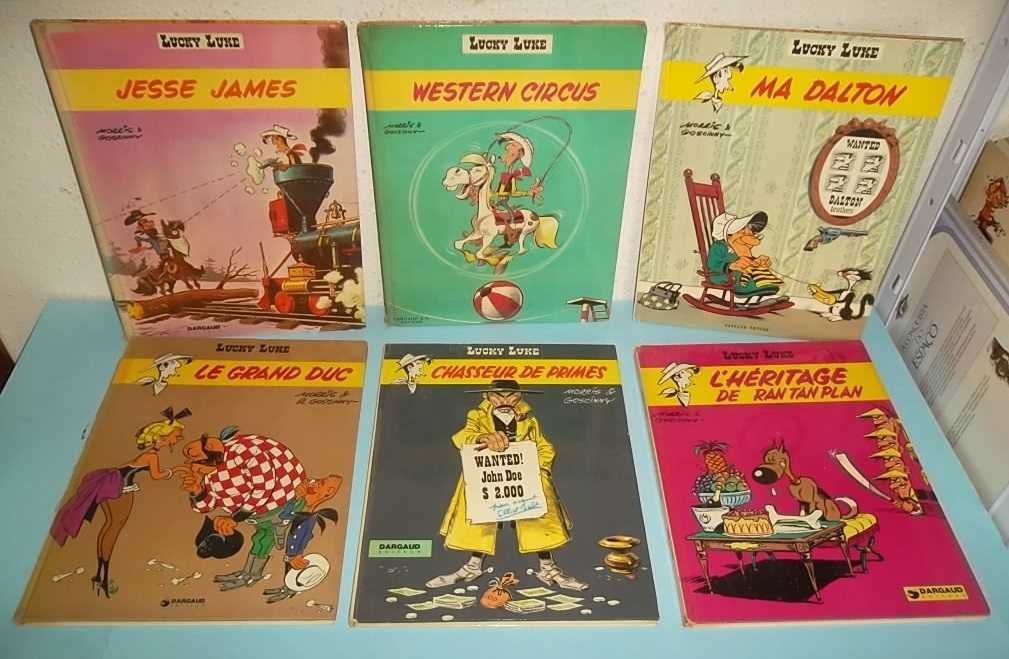 Lucky Luke - álbuns em francês, inclui 1ªs edições