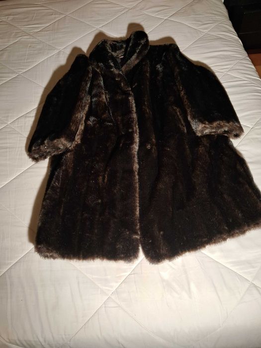 Casaco longo de inverno vintage anos 60 Tissavel França