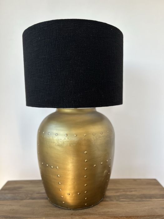 Lampa stołowa duża metalowa XL złota NOWA loft
