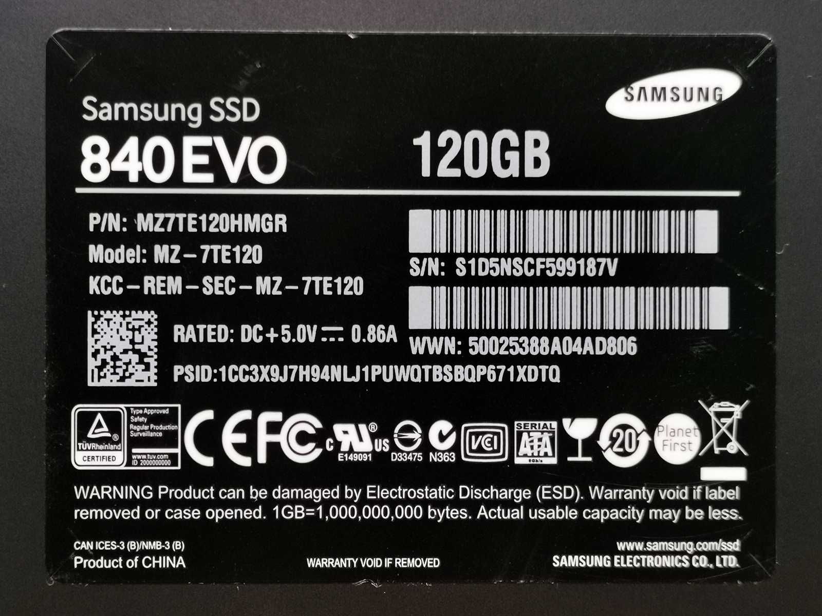SSD 120GB Samsung 840 EvO
