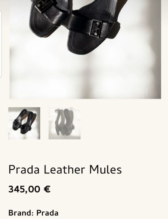 Мюли сабо Prada натуральная кожа номерные сандалии шлепанцы