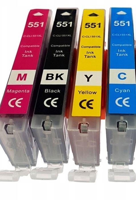 4 TUSZE CLI551 zestaw black magenta yellow cyan 

Do drukarek CANON