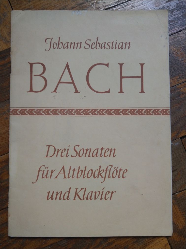Bach, Trzy sonaty na flet prosty i pianino, nuty