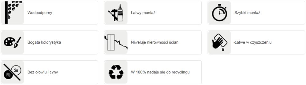 panel panele VOX ścienne PCV dekoracyjne 25cm VOX Askot Grey - cała PL