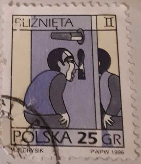 Znaczek pocztowy stemplowany Polska, Bliźnięta, 25 groszy,  1996 rok