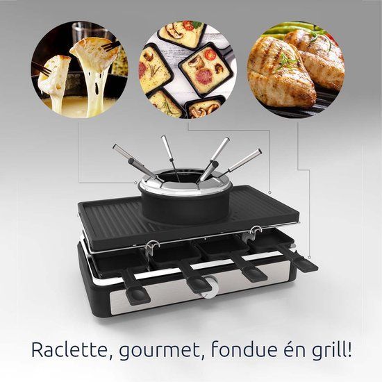 BluMill 3-in-1 Fondue - Raclette Grill & Fondue