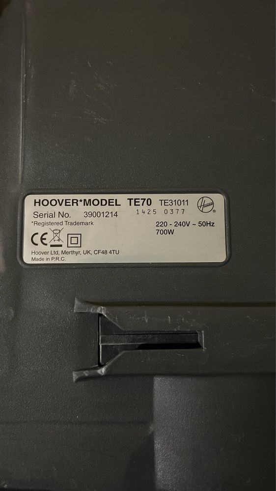 Робочий пилосос HOOVER TE70 TE31011