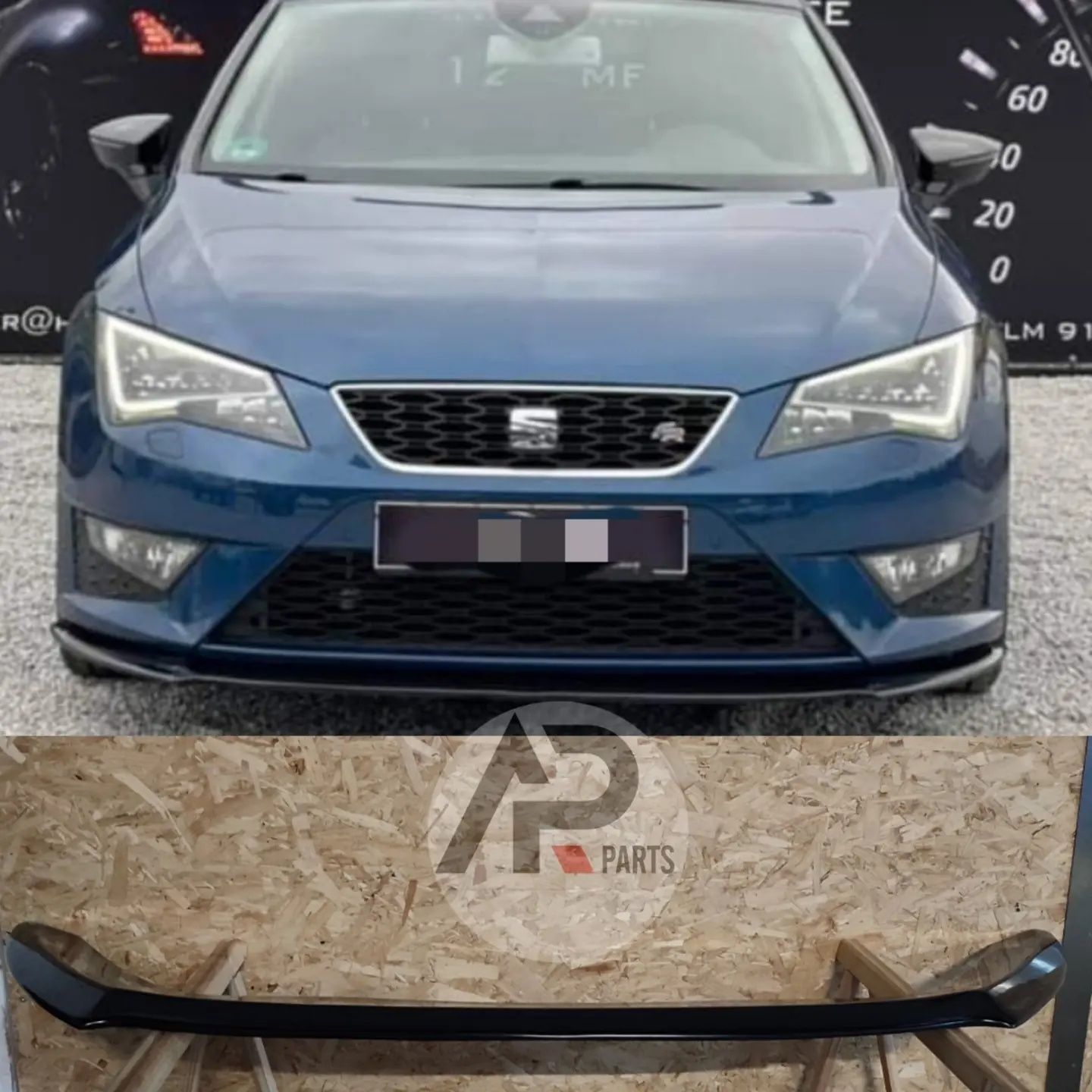 Seat Leon 5F Lip Aba Lamina Frontal Fr Cupra Preto brilhante