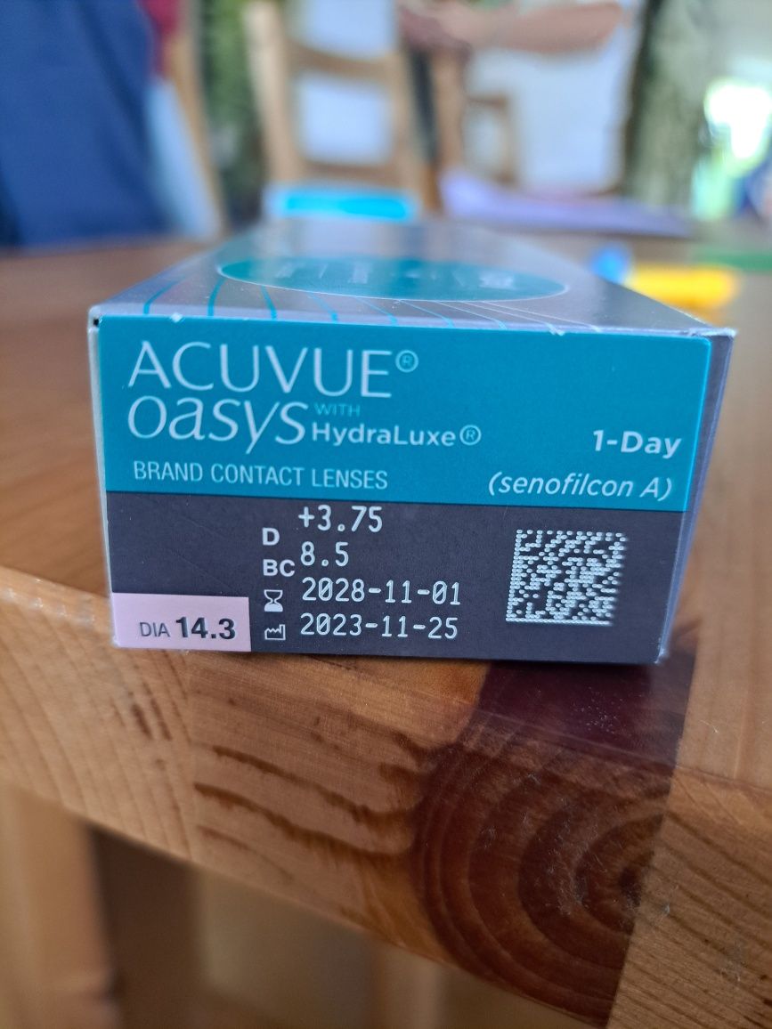 Soczewki kontaktowe Acuvue jednodniowe +3,75