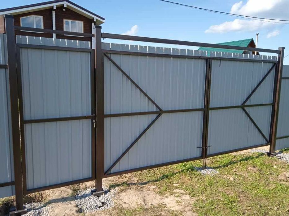 Сборной каркас Профнастил/штахетник..Забор,ограждение+монтаж под ключ.