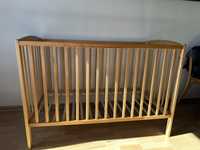 Łóżeczko drewniane 120x60 szczebelkowe dla dziecka regulowana wysokość
