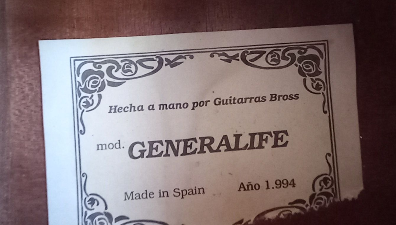 Guitarra artesanal Francisco Bros, Modelo: Generalife de 1994