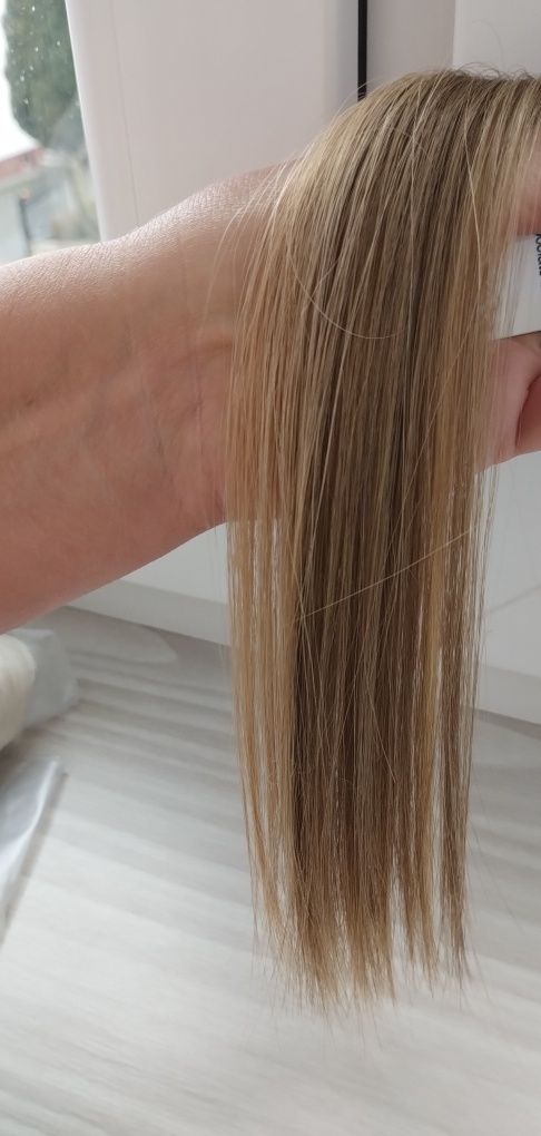 Włosy clip in ciemny blond 8 taśm 60 cm