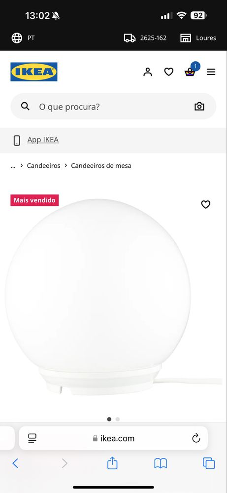 Candeeiro bola novo