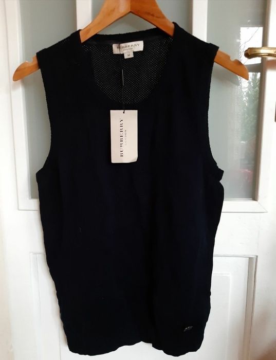 Burberry pulower damski sweter M granat 100% oryg nr seryjny  piękny