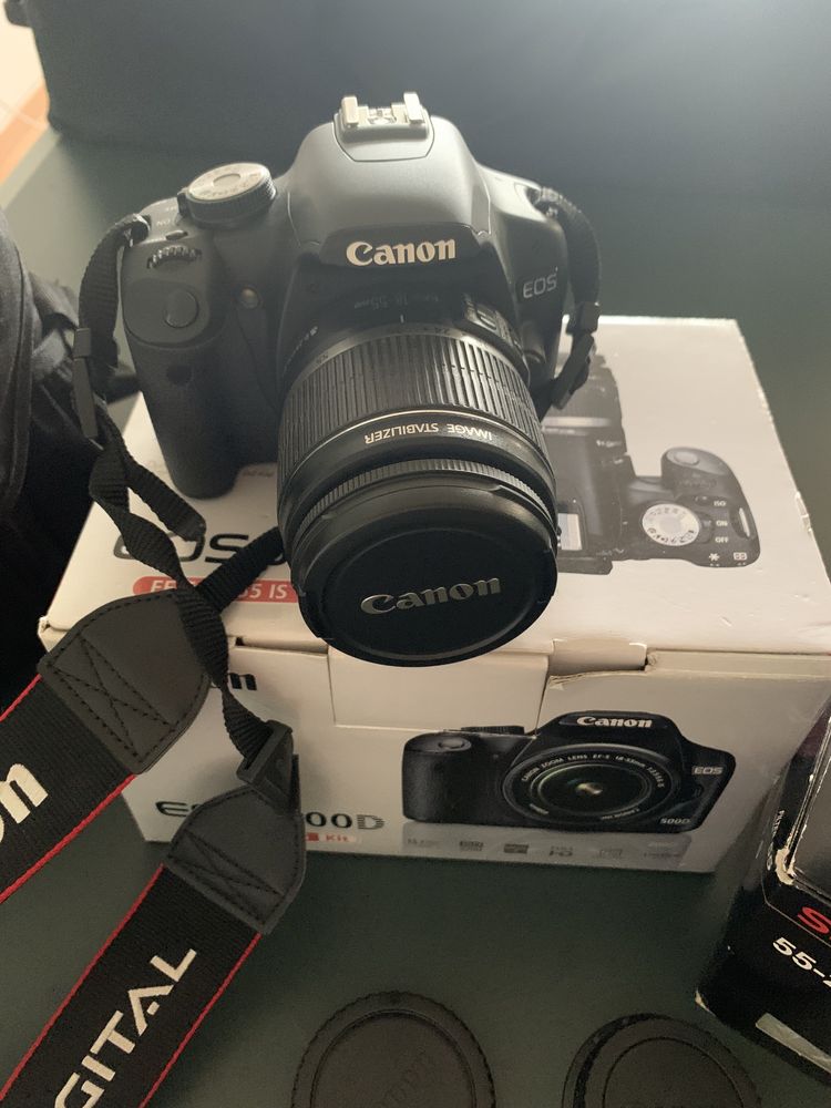 Canon eos 500D c/ 2 baterias e Objetiva Sigma