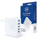 Ładowarka sieciowa 3mk Hyper Charger GaN 140W 3x USB-C 2x USB-A - biał