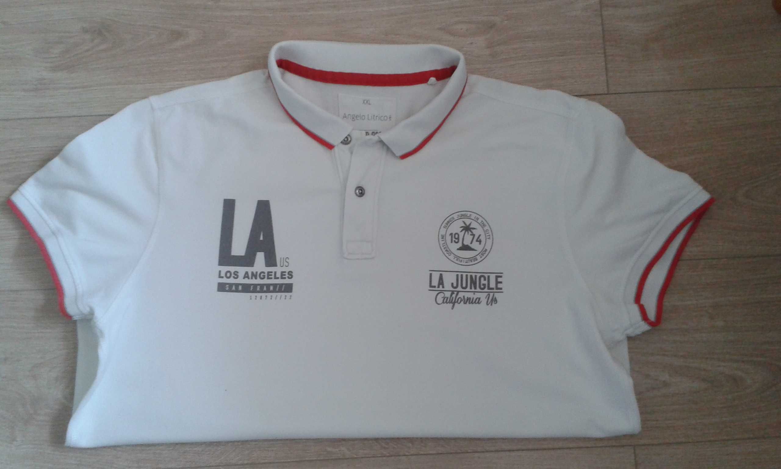 XL/XXL T-shirt Polo Koszulka męska Biała Angelo Litrico