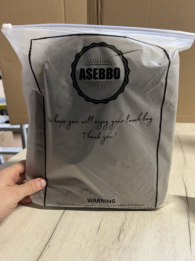 ASEBBO brązowa, izolowana torba na lunch