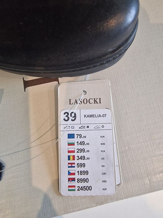 Botki Lasocki skóra naturalna 39