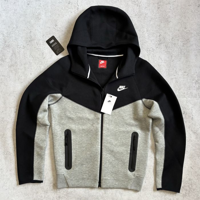 ОРИГІНАЛ! Кофта/зіпка Nike tech fleece сіро-чорна | S