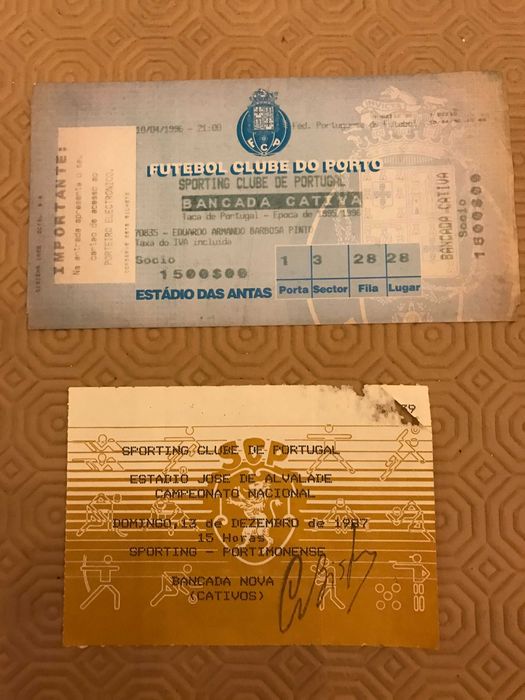 SPORTING - bilhetes antigos