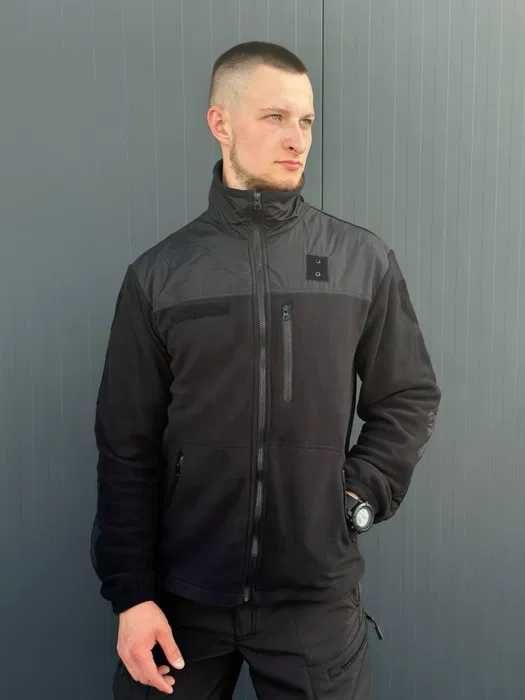 Військова чорна фліска ЗСУ тактична чорна флісова кофта 46-60р