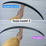Спойлер Tesla model 3 2024- Чорний, Карбон на кришку багажника задній