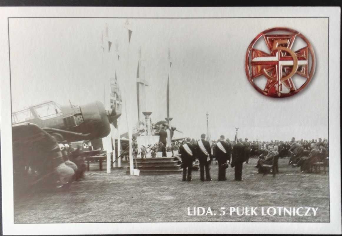 Pocztówka Militaria 5. Pułk Lotniczy Lida 1938 rok