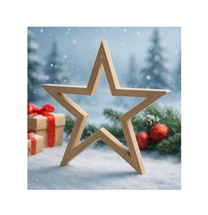 Drewniana Gwiazda Boże Narodzenie Dekoracja Baza Do Ozdabiania 21,5cm