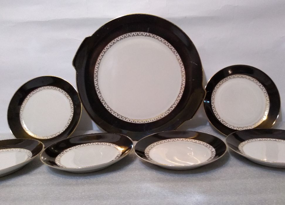 Serwis patera 6 deserowych elegant porcelana Chodzież n. Ćmielów l.60e