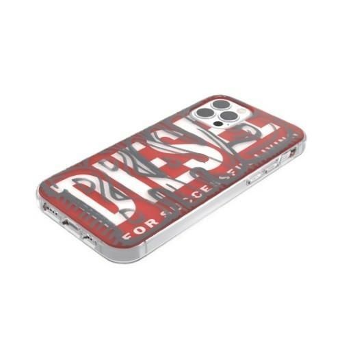 Diesel Etui Snap Case Clear AOP do iPhone 12 Pro Max Red-Grey