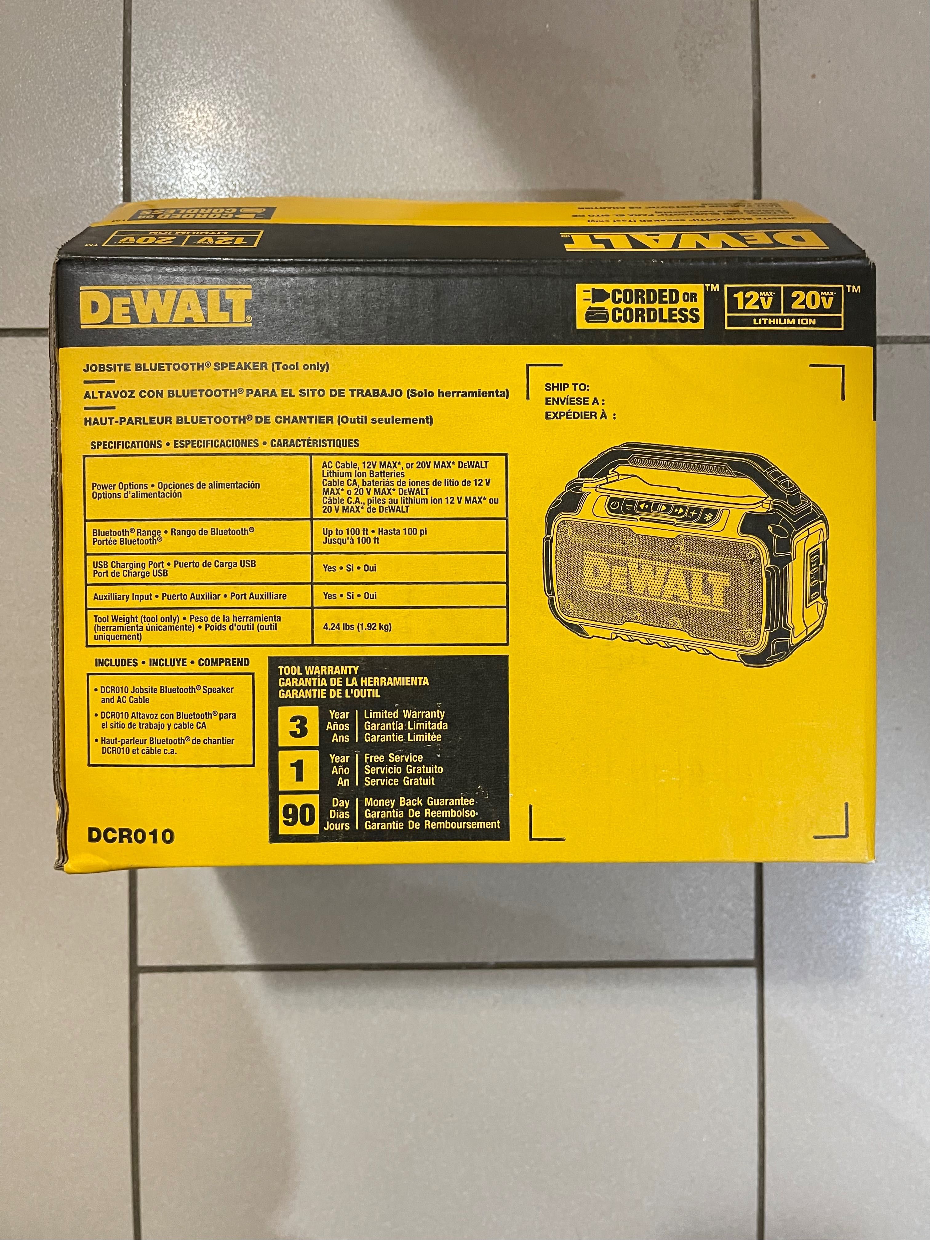 Dewalt  coluna de son