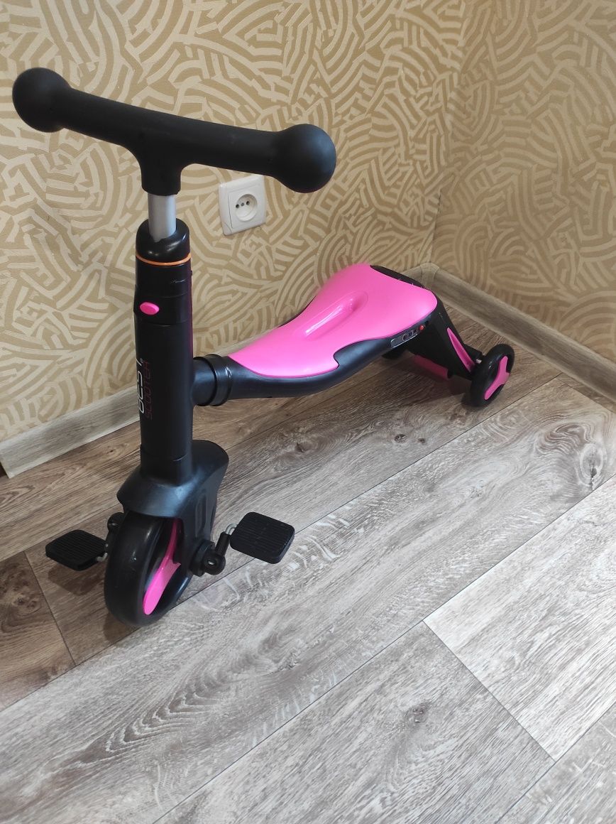 Музичний Самокат 3в1 Best Scooter, самокат-велобіг-велосипед,