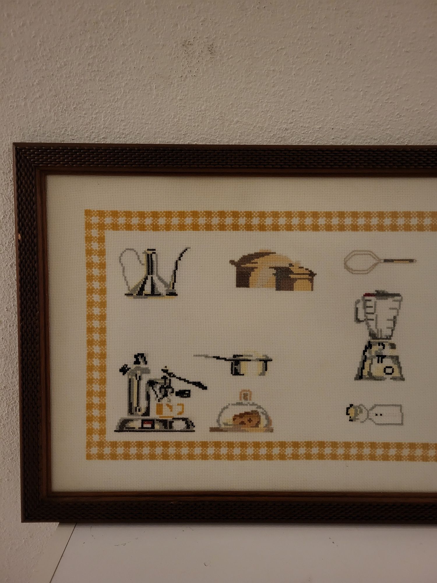 Quadro cozinha ponto cruz.