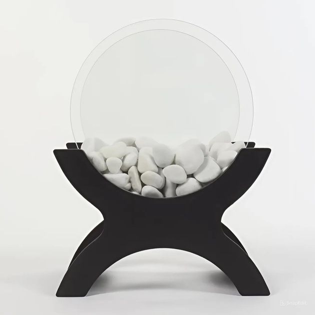 Підлоговий біокамін Senator для квартири без диму (темний венге)