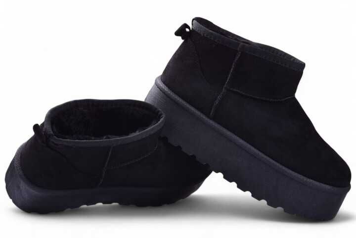 Śniegowce ocieplane Damskie Mukluki EMU na platformie czarne r.37