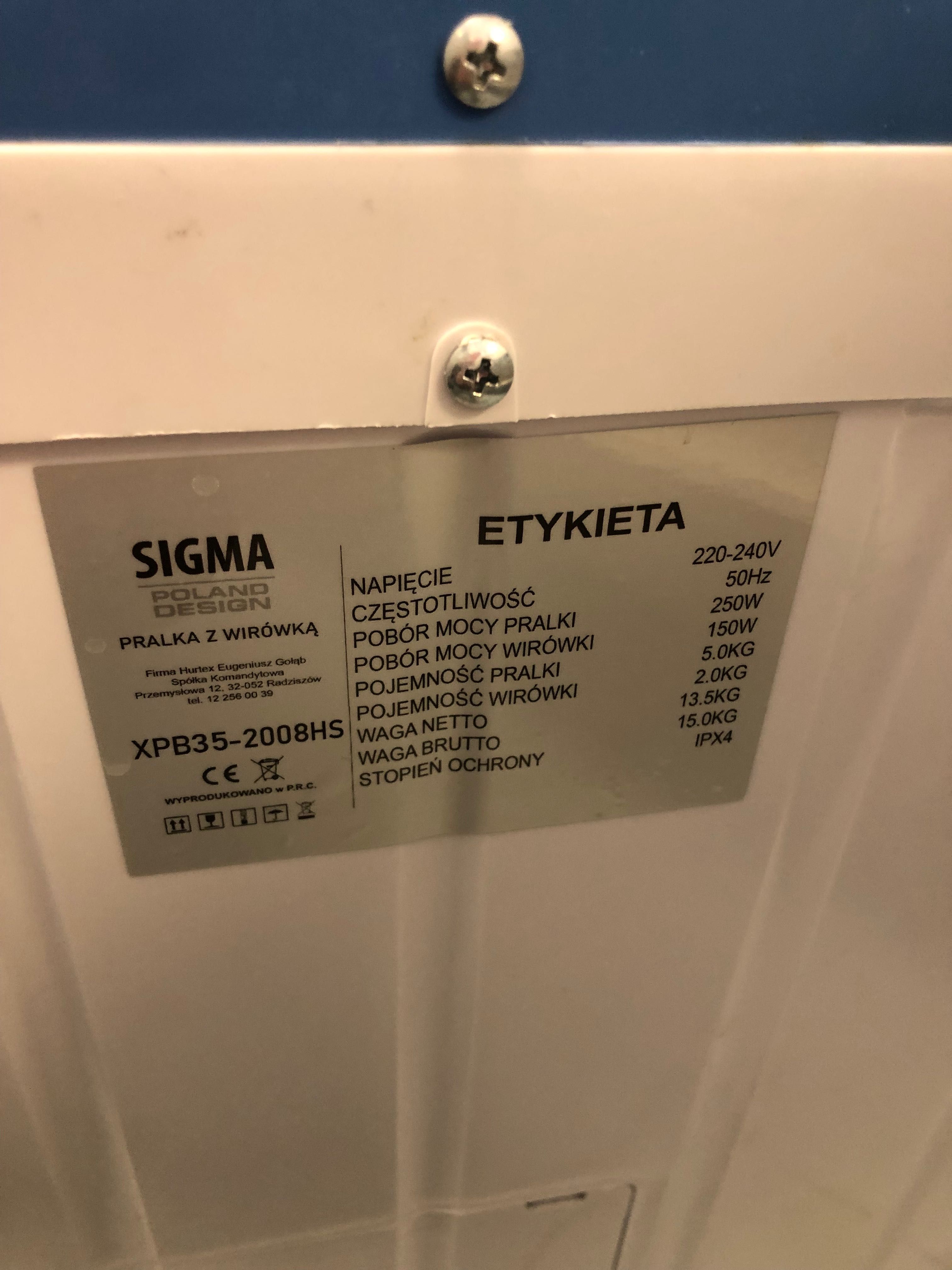 Pralka Sigma wolnostojąca