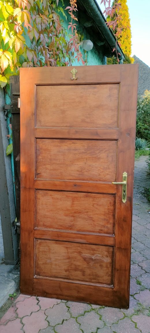 Drzwi drewniane 93,5cm, odnowione